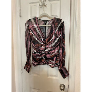 Women's ETCETERA Sheer Silk Blend Blouse, Size 4,
